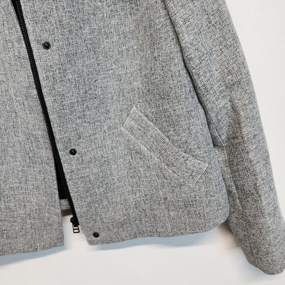 Halogen Full Zip Crosshatch Jacket Size M Gray Long Sleeve Minimalist Classic - Picture 7 of 14